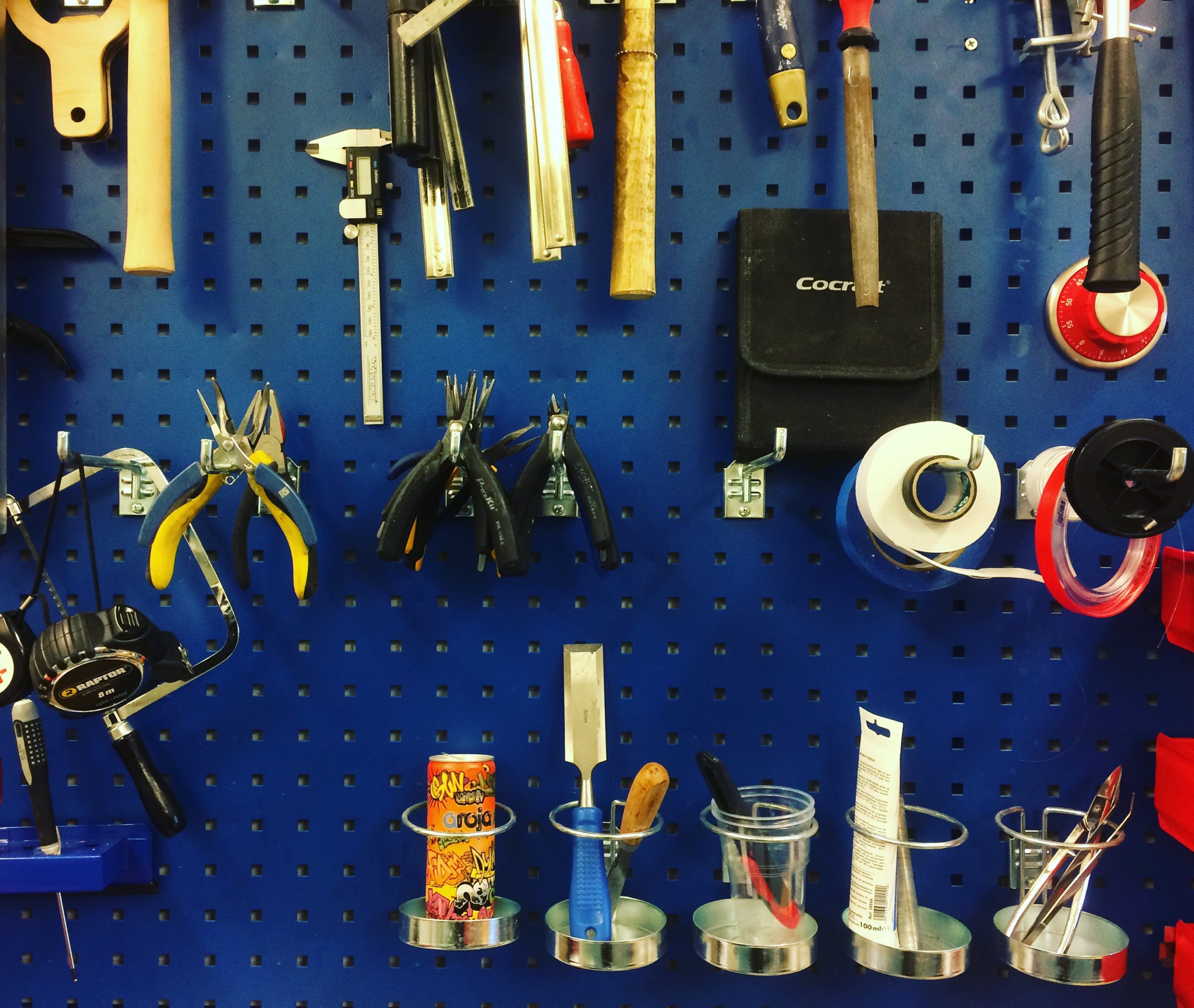 tools in a rack